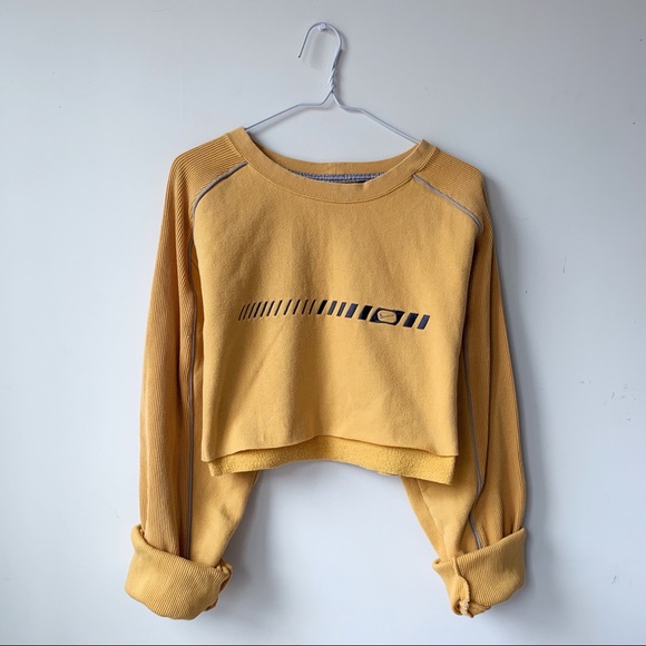 Nike Sweaters - Nike mustard yellow vintage cropped logo sweater
